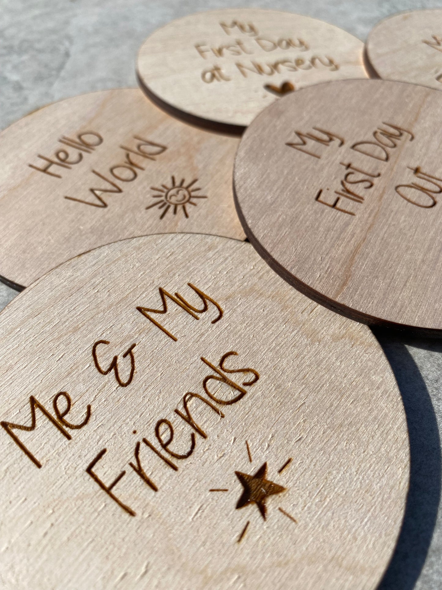 18 New Born Milestone Plywood Engraved Cards