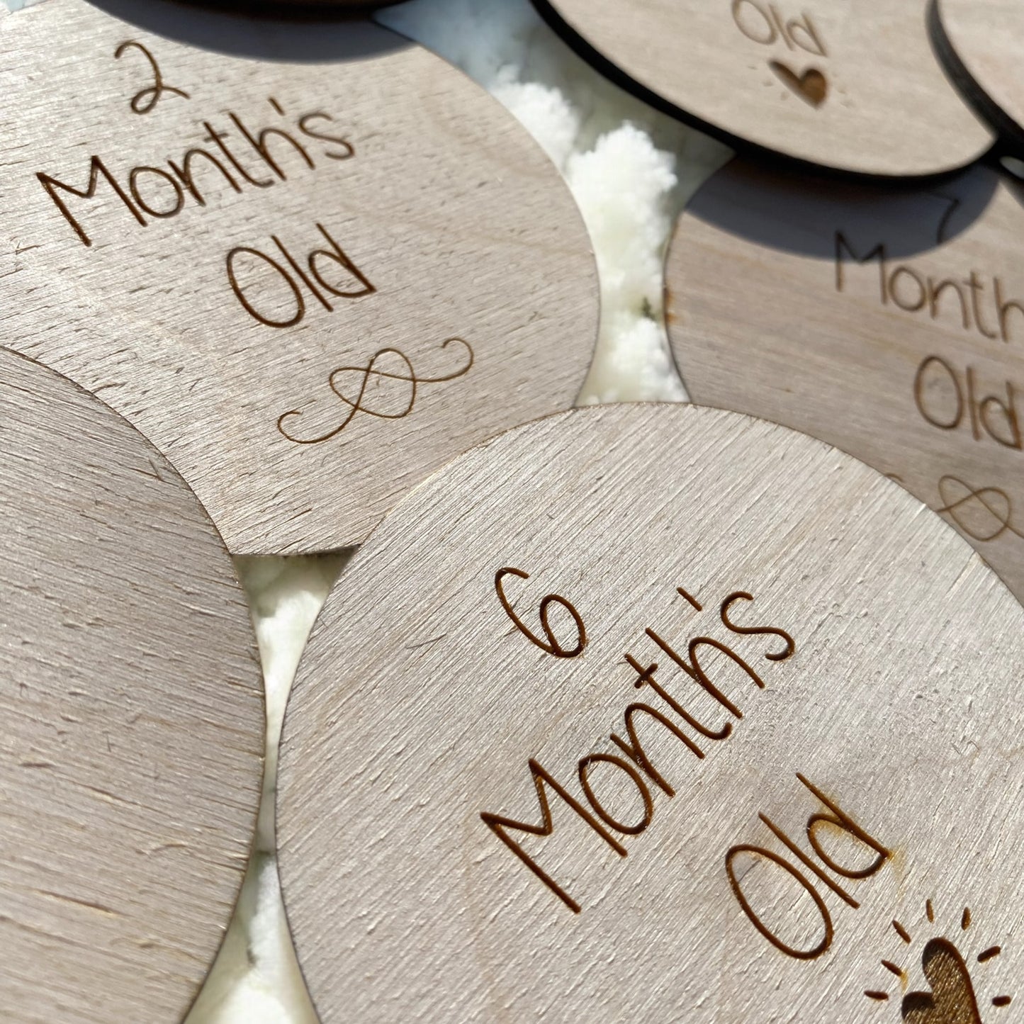 18 New Born Milestone Plywood Engraved Cards