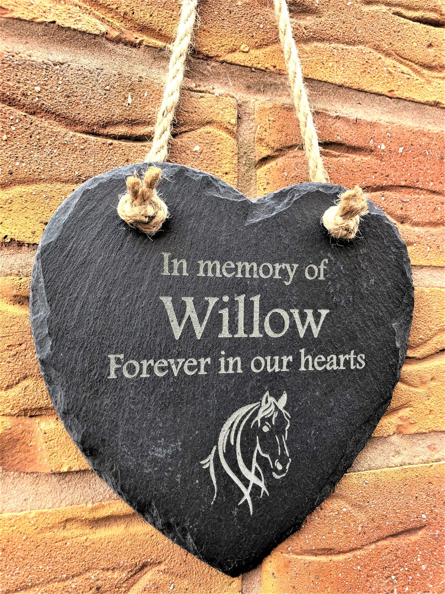 Personalised Hanging Heart Memorial Plaque