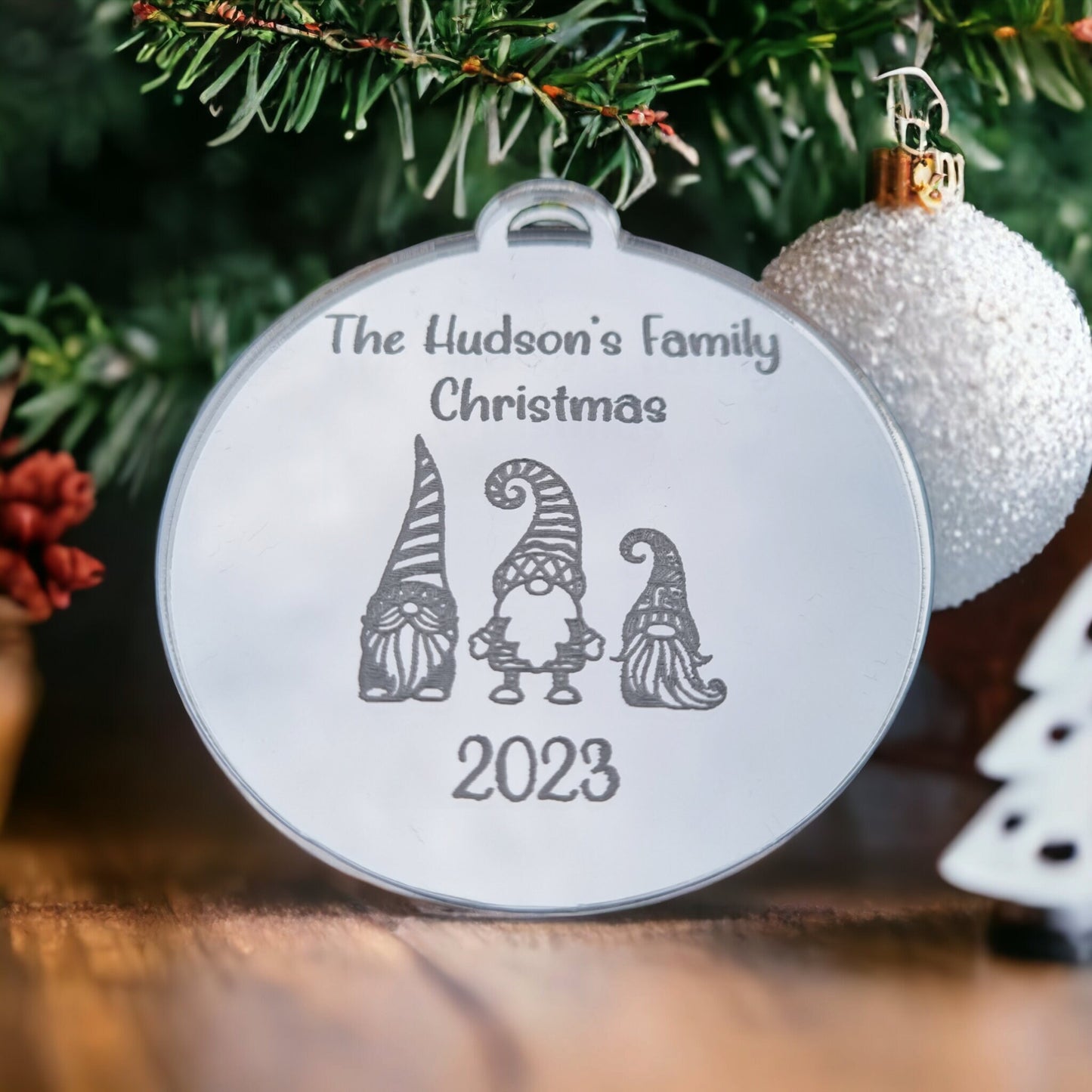 Personalised Christmas Gonks Bauble
