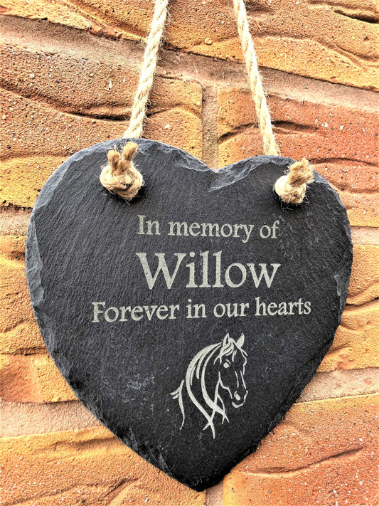 Personalised Hanging Heart Memorial Plaque