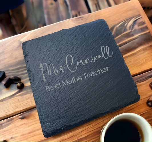 Personalised Teacher Slate Coaster