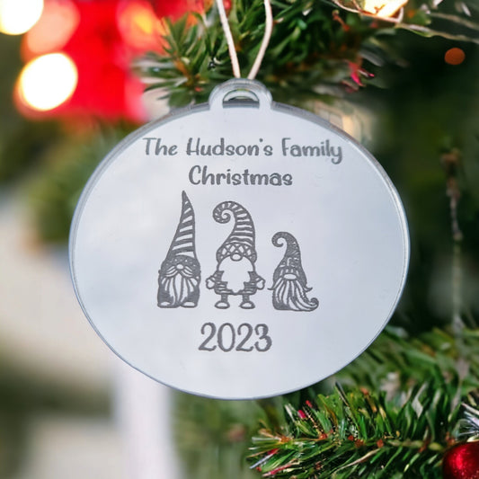 Personalised Christmas Gonks Bauble